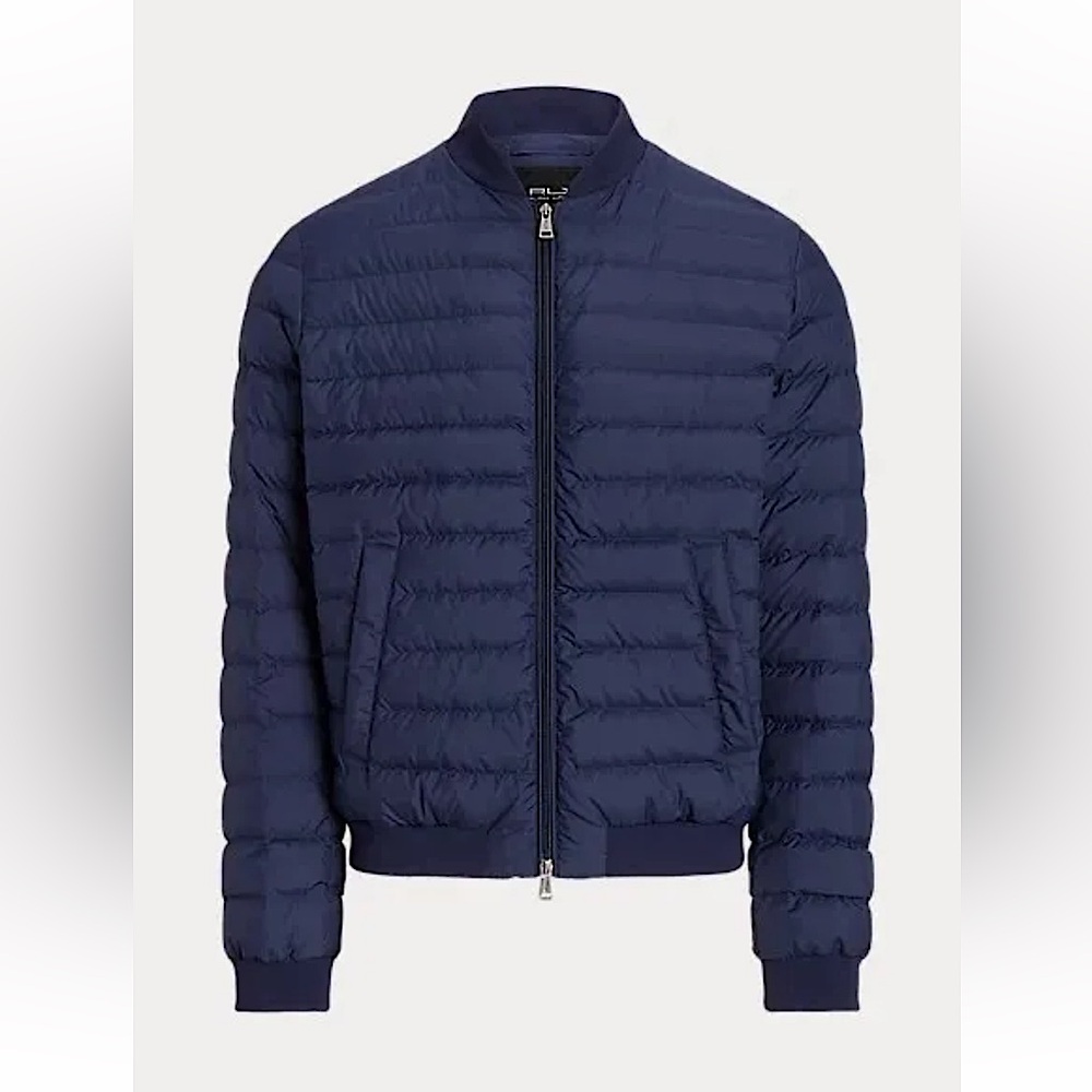 RLX Ralph Lauren Water-Repellent Down Bomber Jacket - Navy L
